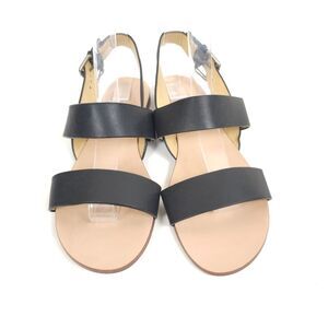 Splendid black leather wide straps sandal shoes Size 8